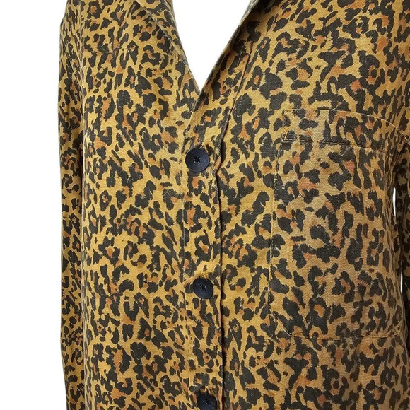 Zara Womens The  Punky Shirt Leopard Print 100% Lyocell Size XS NWT - Picture 4 of 9